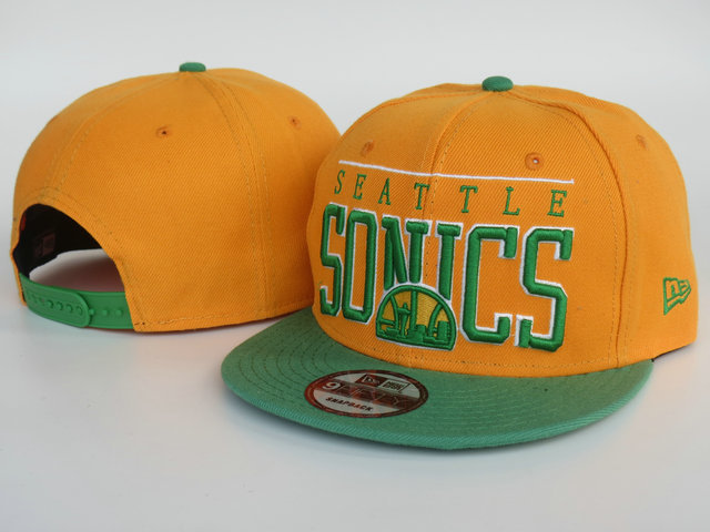 Seattle SuperSonics Orange Snapback Hat LS